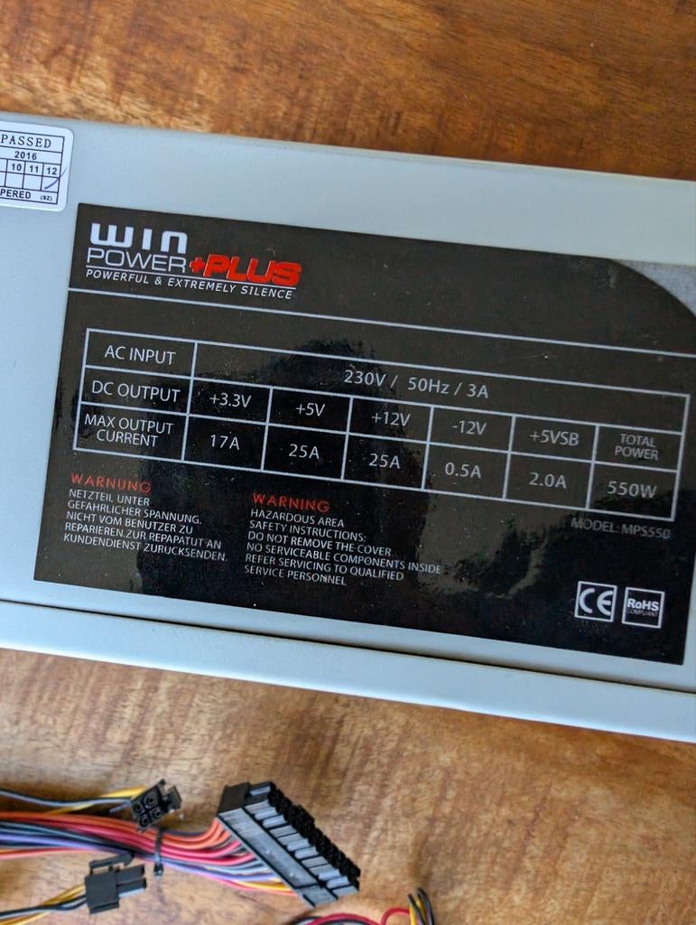Win Power Plus 350W Voeding voor PC - Model SPS350, Ophalen, Gebruikt