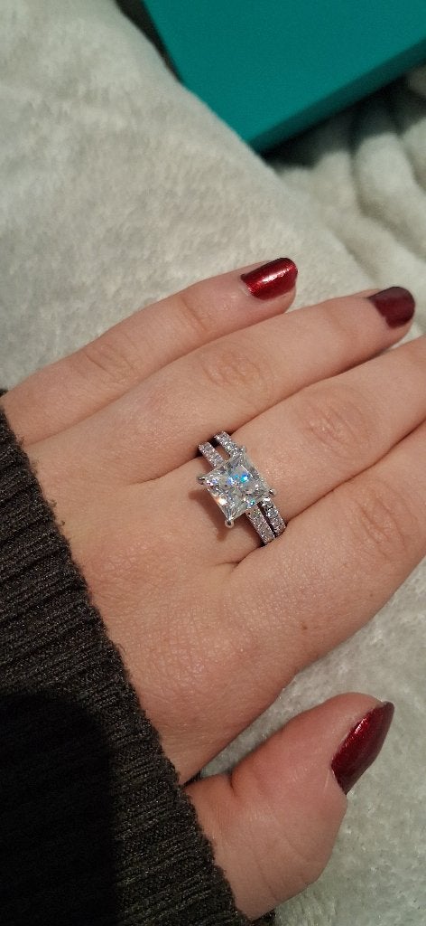 Moissanite ring, Sieraden, Tassen en Uiterlijk, Ophalen of Verzenden, Met edelsteen, Dame, Zilver