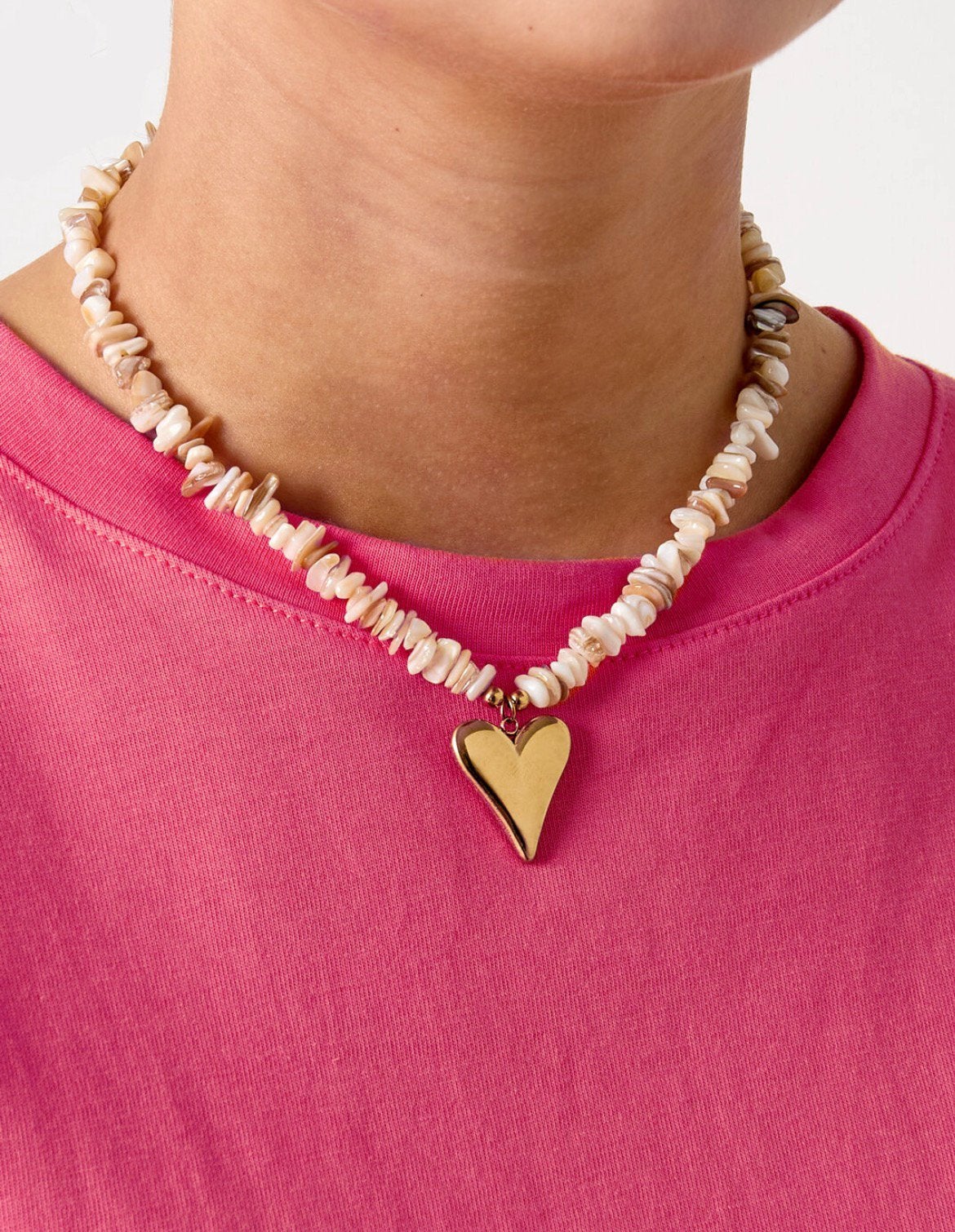 Prachtige ketting met gouden hart detail, Ophalen of Verzenden, Nieuw, Goud, Overige materialen