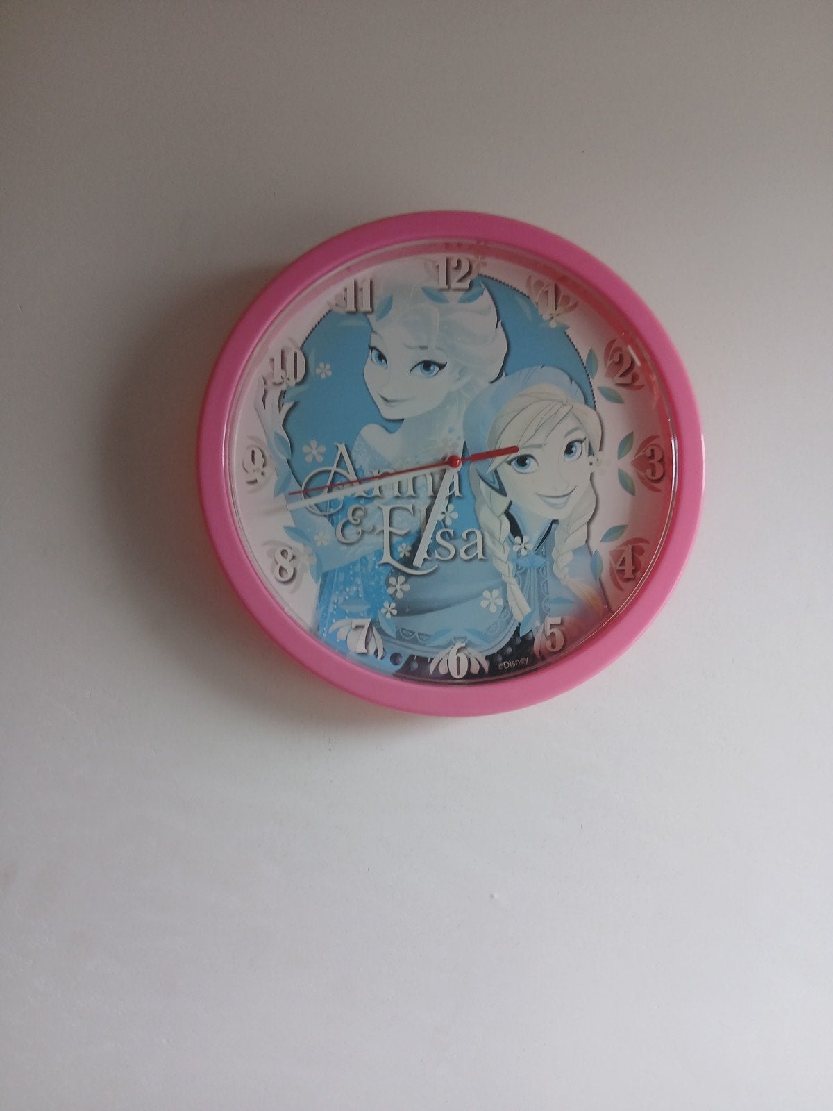 Frozen Anna & Elsa Wandklok - Roze, Ophalen