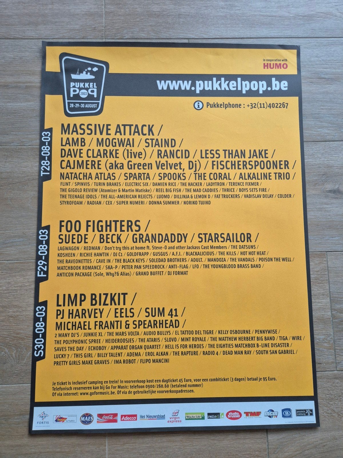 Concert poster 2003 Pukkelpop, Verzamelen, Posters, Ophalen of Verzenden, Zo goed als nieuw, Muziek
