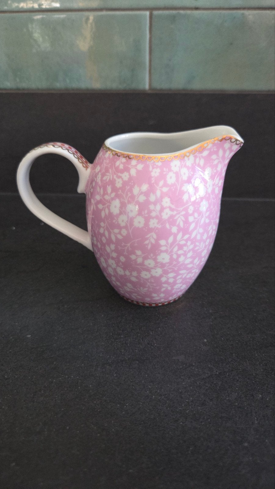 Pip Studio melkkan roze met bloemetjesmotief, Ophalen, Kan, Pip Studio, Zo goed als nieuw
