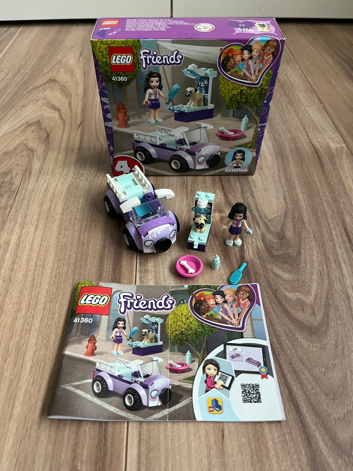 Lego friends 41360 Emma's mobiele dierenkliniek compleet, Ophalen of Verzenden, Zo goed als nieuw