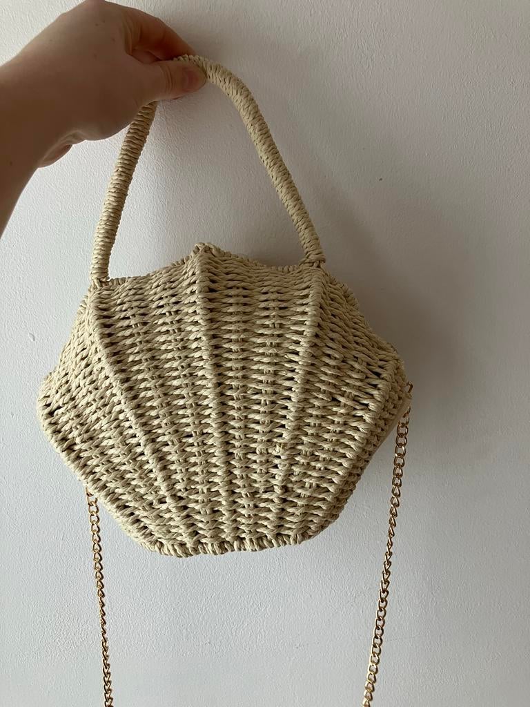 Primark schelp tasje met ketting - zomerse look, Ophalen of Verzenden, Zo goed als nieuw, Beige, Schoudertasje