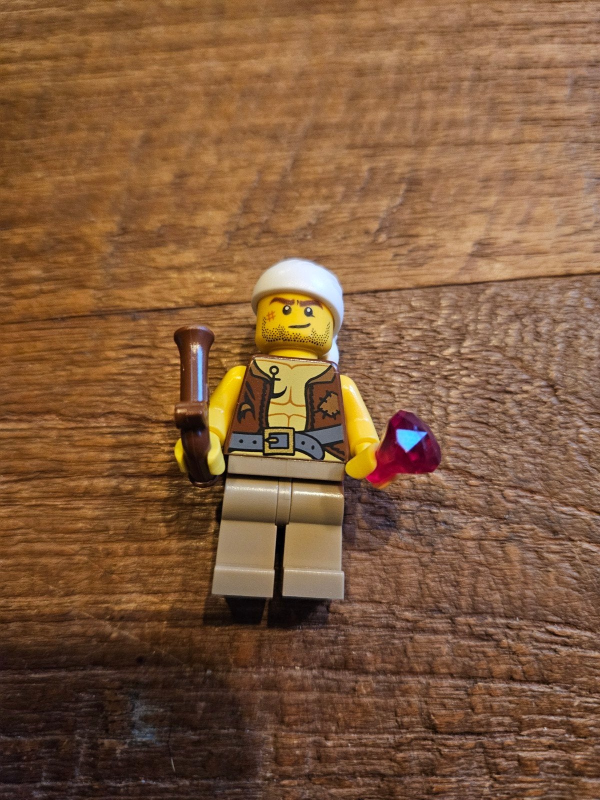 LEGO Piraat minifiguur (pi158) met accessoires, Gebruikt, Lego, Minifiguur, Inclusief accessoires