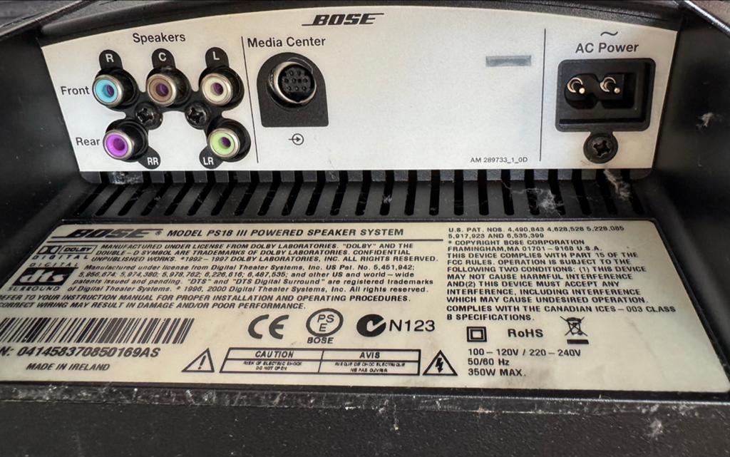 Bose Acoustimass PS18 III Home Cinema Systeem, Gebruikt, 70 watt of meer, 5.1-systeem, Overige spelers