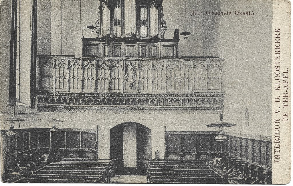 Ter Apel Klooster kapel interieur orgel, Verzamelen, Ophalen of Verzenden, Voor 1920, Ongelopen, Groningen