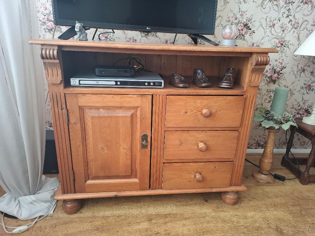 Tv kastje antiek grenen, Ophalen, Gebruikt, Klassiek, 50 tot 100 cm