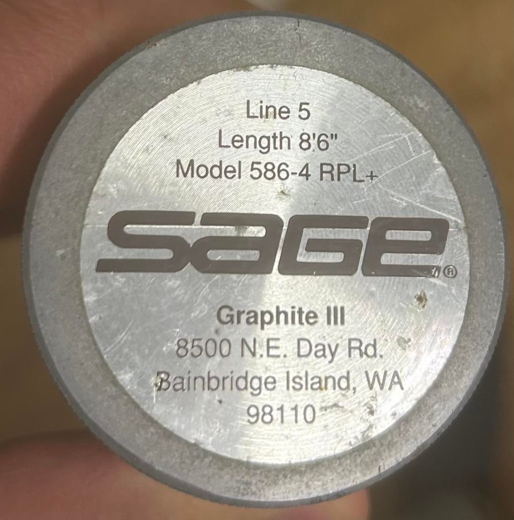 SAGE RPL+ 586-4 graphite-3 vliegvishengel, Watersport en Boten, Ophalen of Verzenden, Zo goed als nieuw, Werphengel