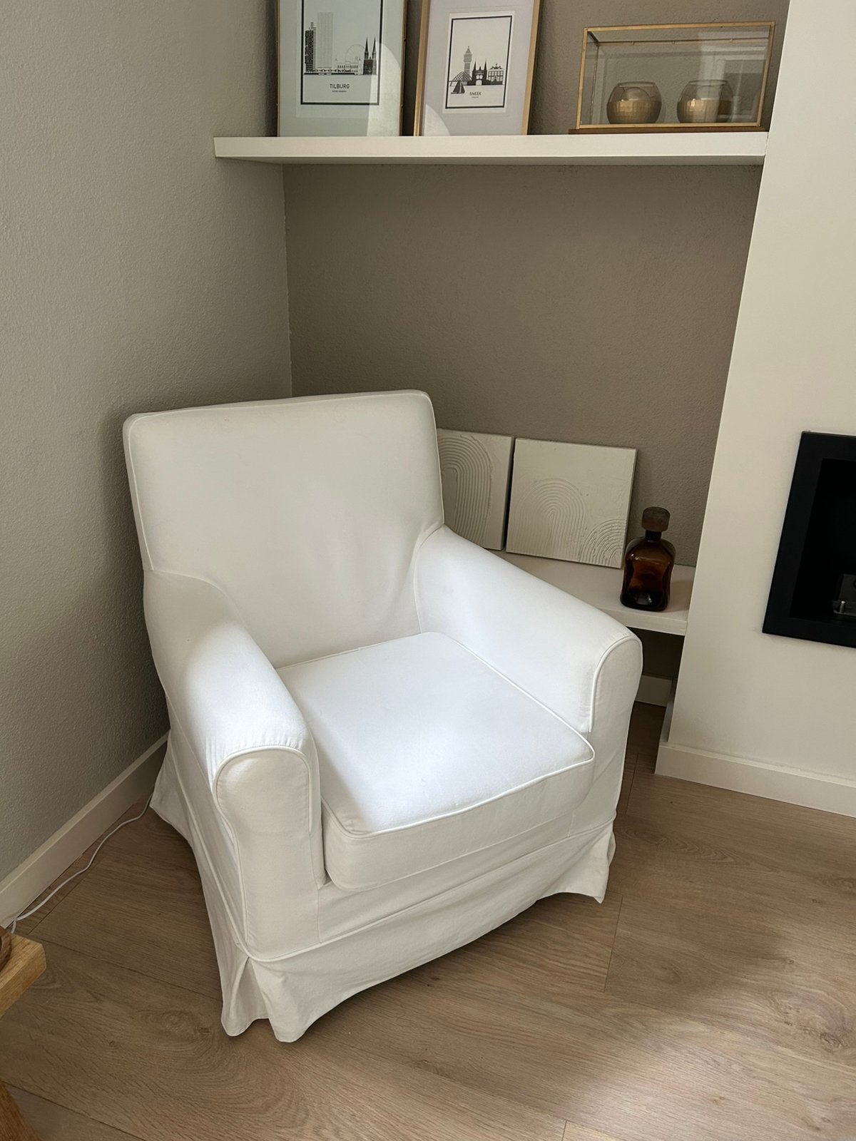 Fauteuil met voetenbank ikea, Ophalen, Gebruikt, Eenpersoons, 75 tot 100 cm