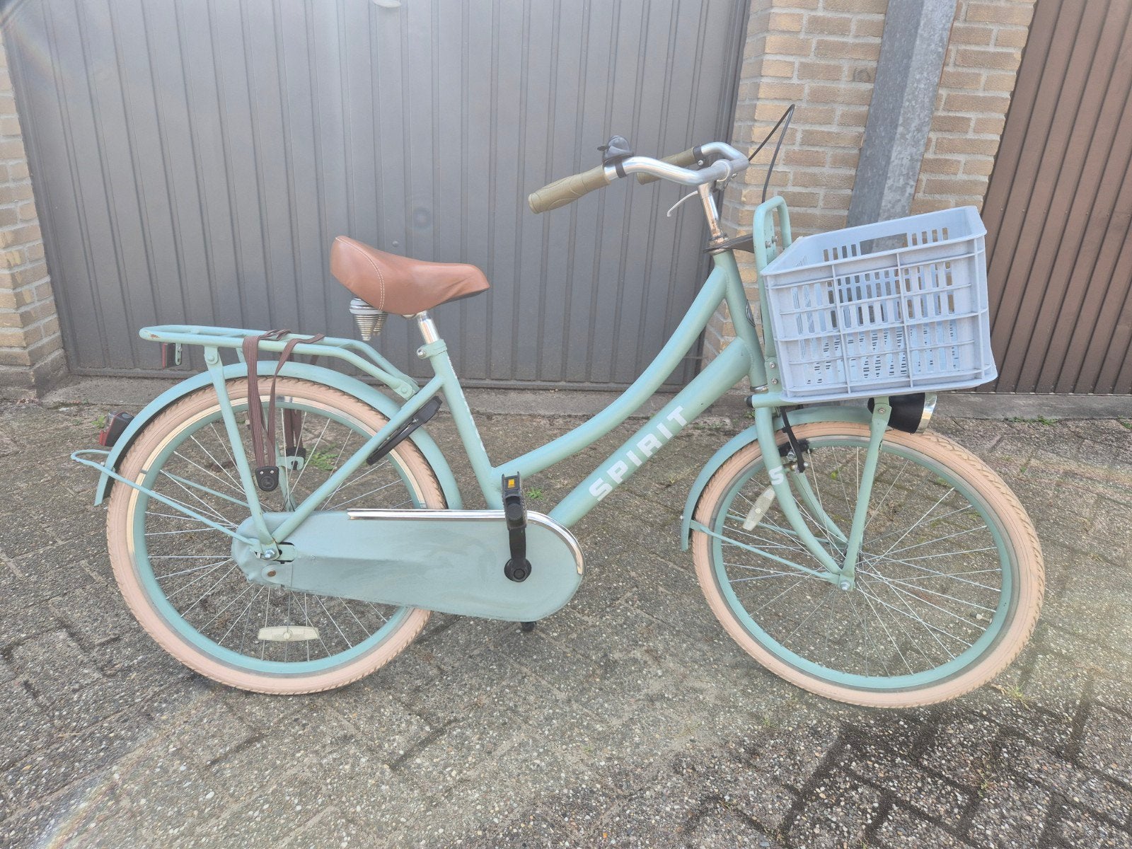 Spirit transporter fiets met kratje 24 inch, Terugtraprem, Gebruikt, Minder dan 47 cm, Ophalen