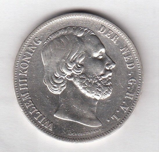 Willem III - 2 1/2 gulden 1857 - Sch.583, Verzenden, Koning Willem III, 2½ gulden, Zilver