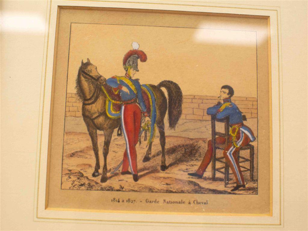 Prent 1814 A 1827-Garde Nationale a Cheval 38552, Ophalen of Verzenden, Voor 1940, Gebruikt, Overige onderwerpen