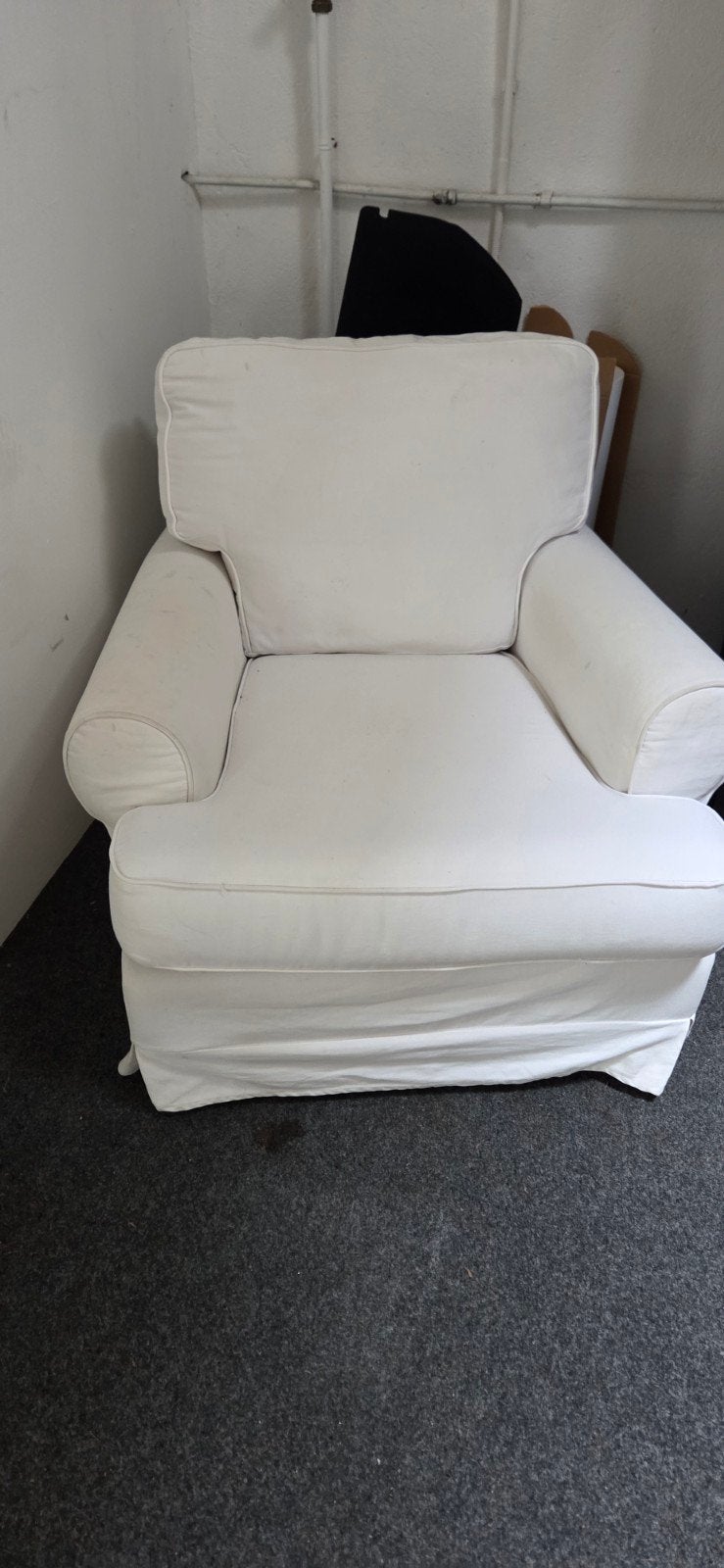Comfortabele witte fauteuil - gratis af te halen, Ophalen, Gebruikt, Modern comfort, 75 tot 100 cm