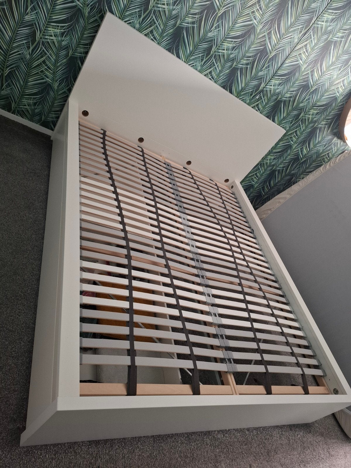 Wit bed Malm Ikea 160x200 incl. 4 lades en 2 lattenbodems, Ophalen, Wit, Tweepersoons, 200 cm