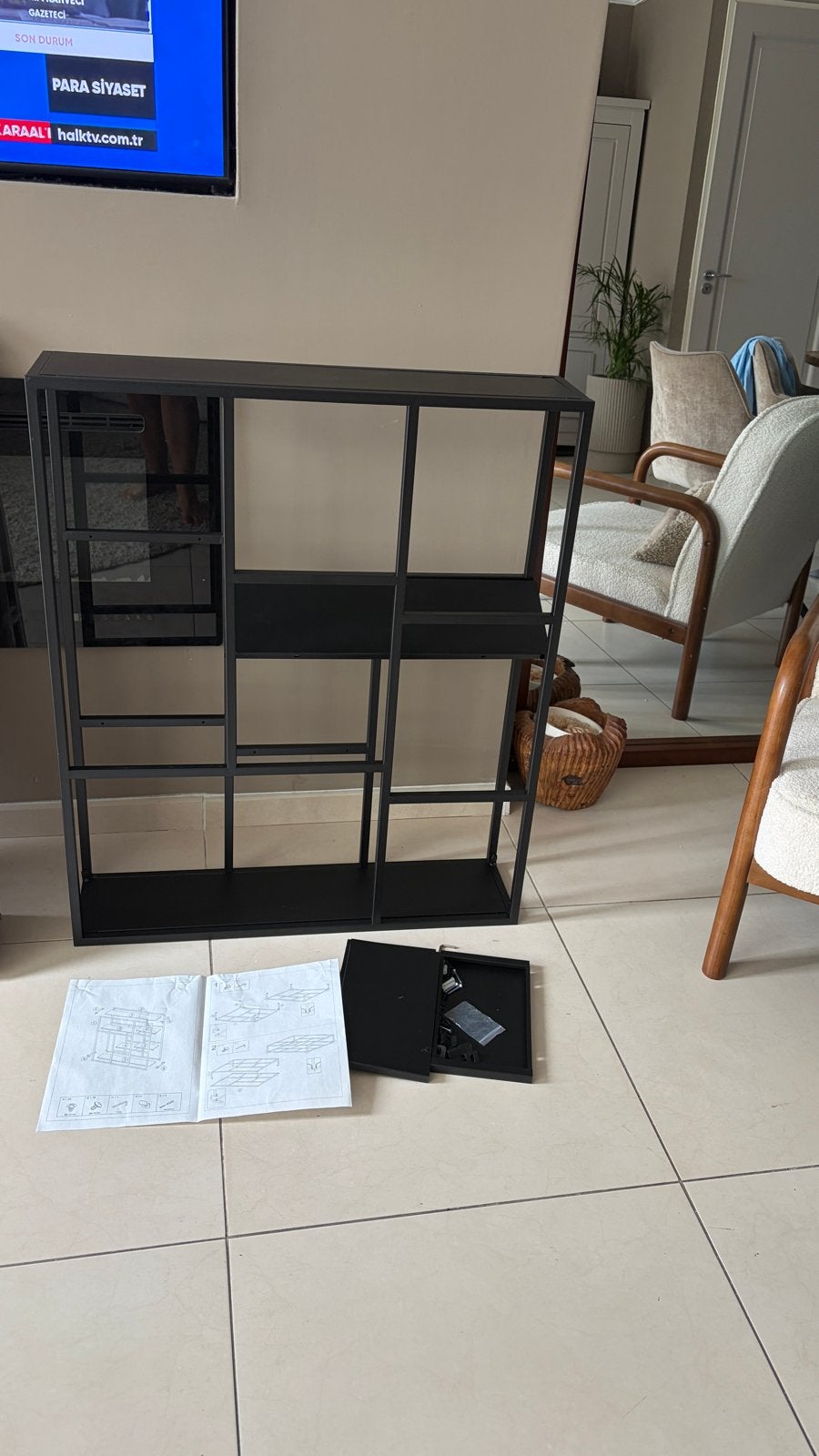 Nieuw  2X  Zwart Metalen Wandrek - Modern Design, Met plank(en), Nieuw, Minder dan 25 cm, Metaal