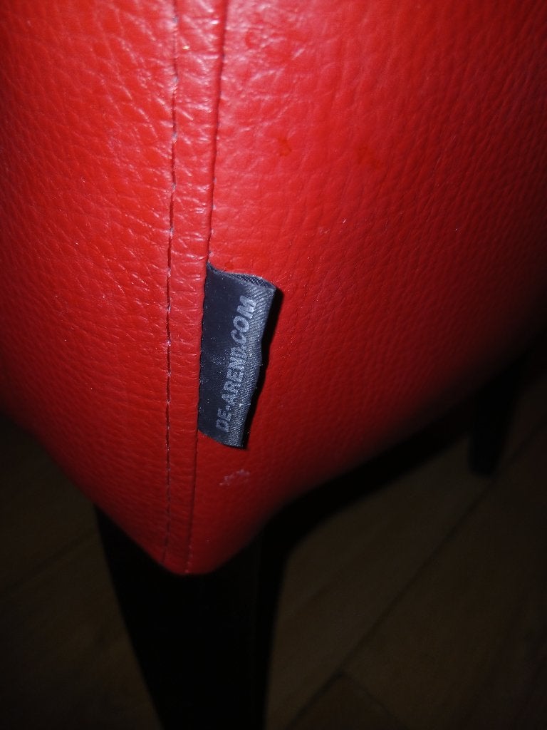 4 Rode eetkamerstoelen Zo goed als nieuw, Ophalen, Leer, Zo goed als nieuw, Vier