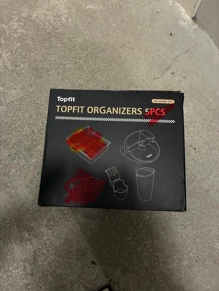Tesla Model 3/Y Organizer Set: Console, Bekerhouder, Vuilnis, Ophalen of Verzenden, Zo goed als nieuw