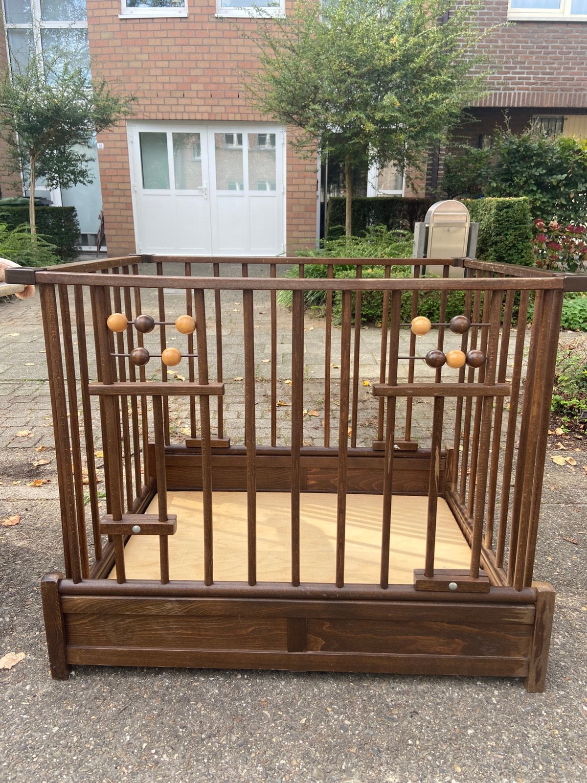 Vibtage houten babypark / box, Ophalen, Gebruikt, Rechthoekig, In hoogte verstelbaar