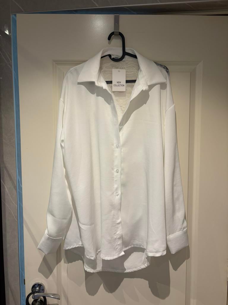 Witte blouse met kant, Ophalen of Verzenden, Nieuw, Maat 38/40 (M), Wit