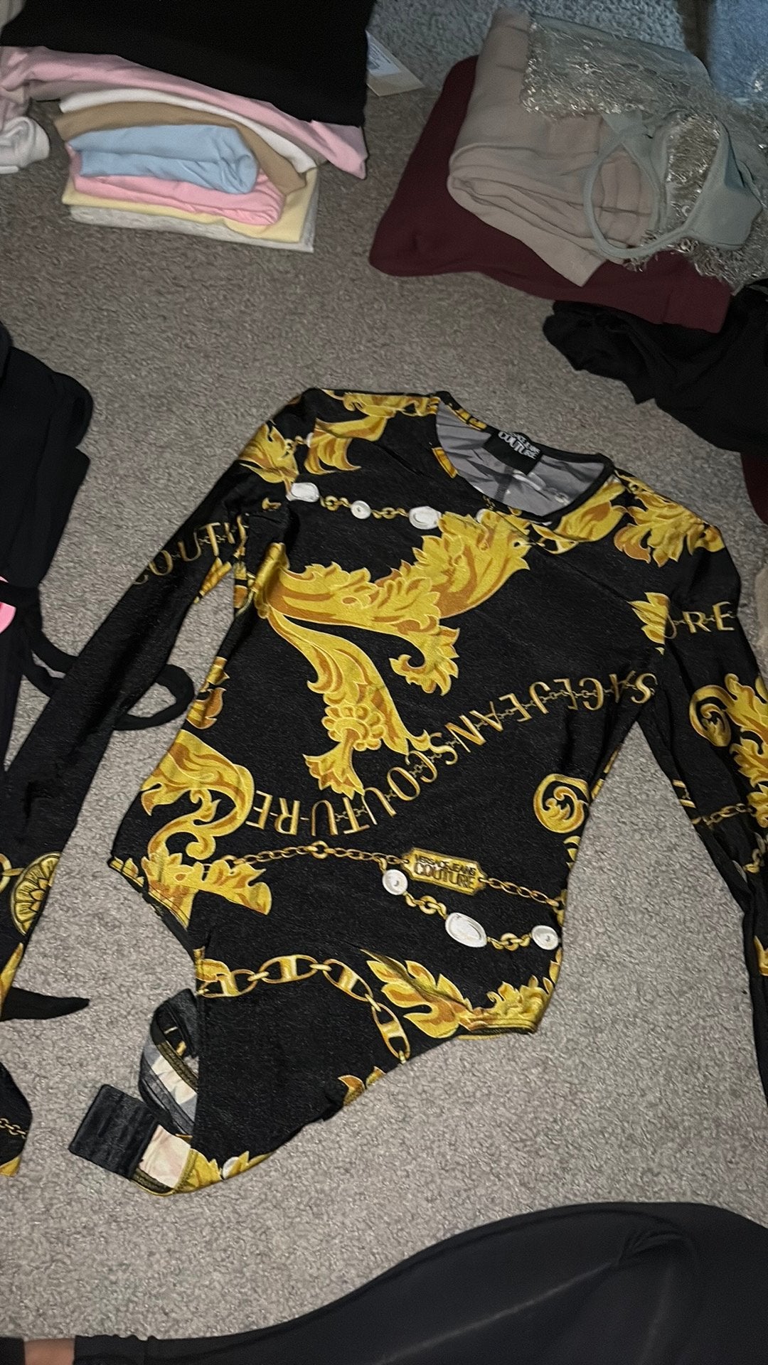 Versace jeans couture body xs, Zwart, Ophalen of Verzenden, Zo goed als nieuw, Lange mouw