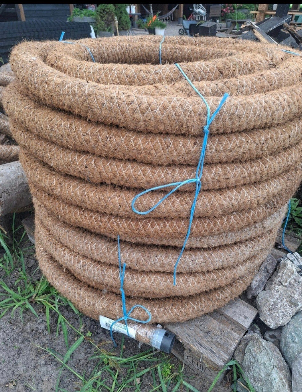 Drainagebuis PE met kokos omhulling Ø 60mm 50m, Tuin en Terras, Ophalen, Nieuw