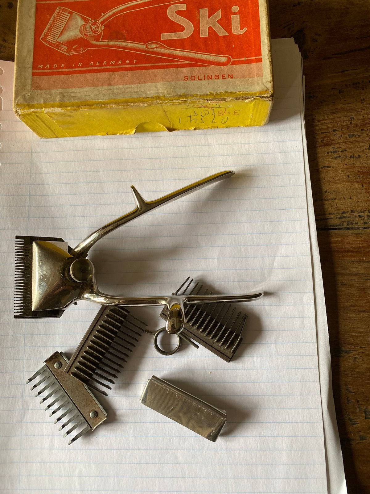 Vintage Ski Solingen handmatige tondeuse in originele doos, Ophalen of Verzenden