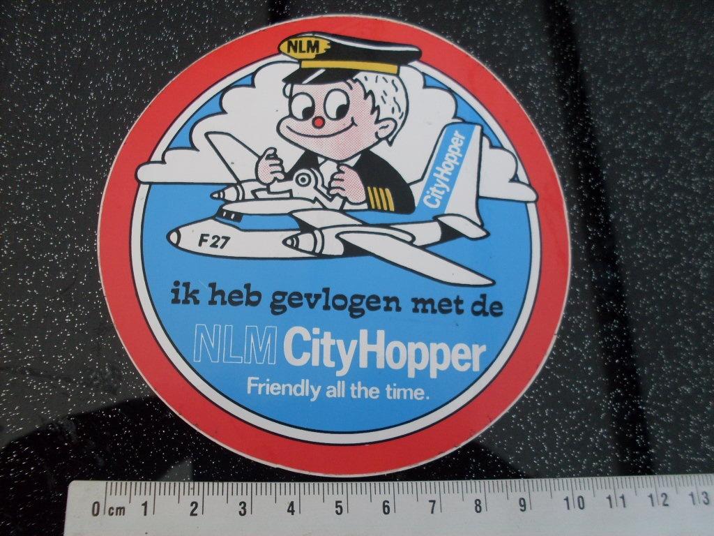 sticker ik heb gevlogen met de NLM cityhopper F27 vliegtuig, Verzenden, Zo goed als nieuw, Bedrijf of Vereniging