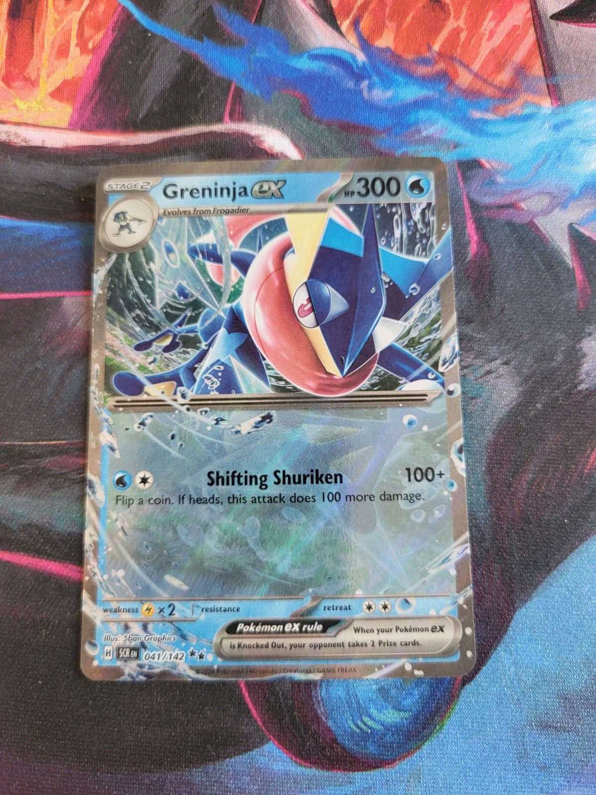 Greninja EX - Stellar Crown #041/142, Hobby en Vrije tijd, Verzamelkaartspellen | Pokémon, Ophalen of Verzenden, Zo goed als nieuw