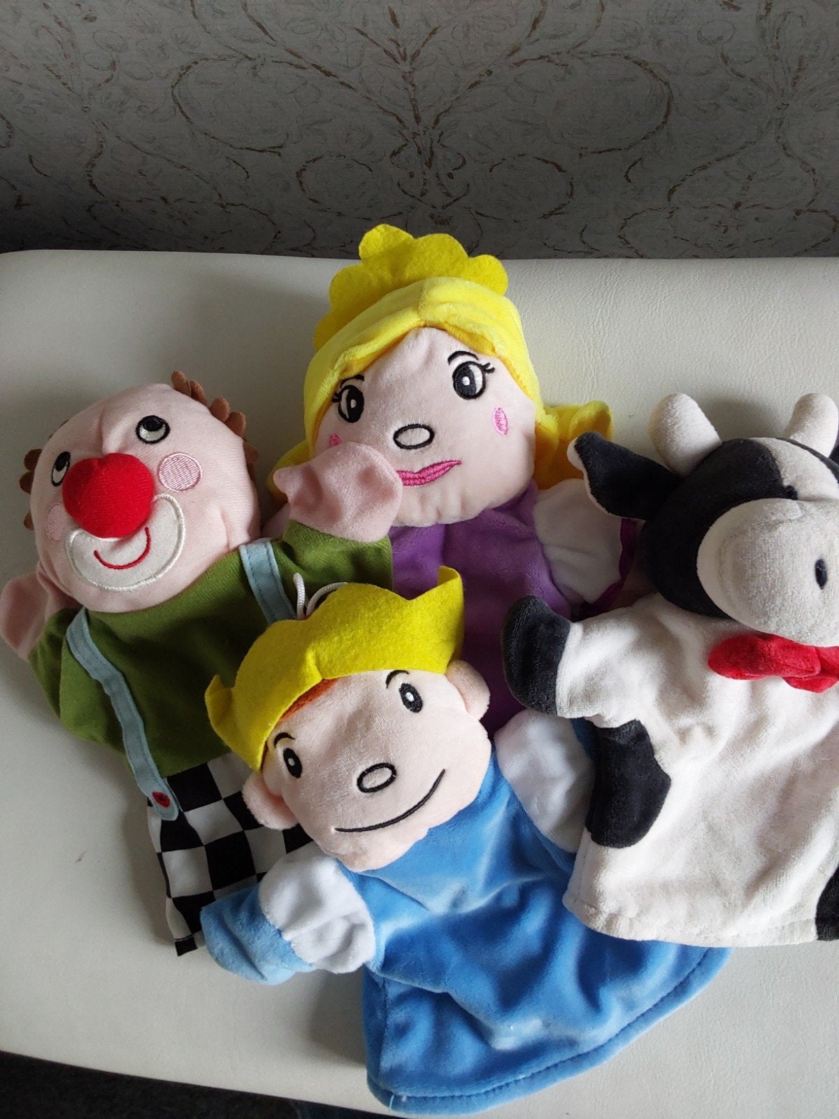 Leuke set van 4 stoflappen poppen, Ophalen of Verzenden, Gebruikt, Overige typen