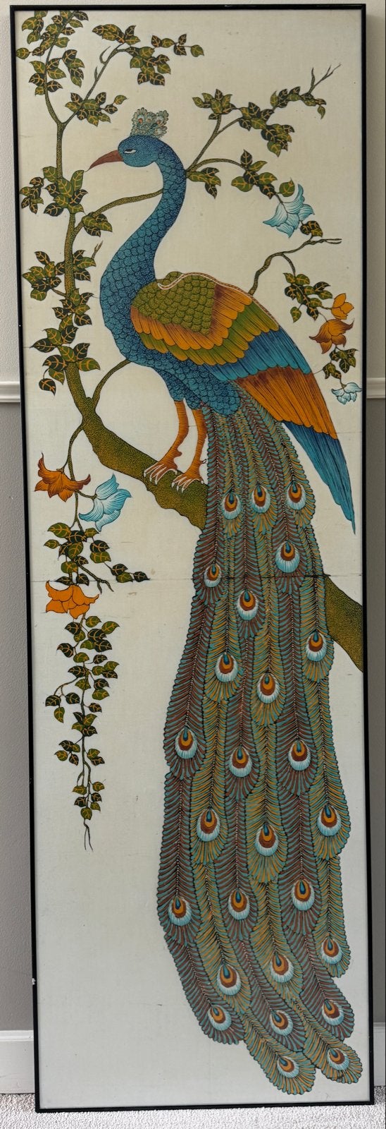 Handgemaakte Batik Wanddecoratie Pauw uit Sri Lanka, Ophalen