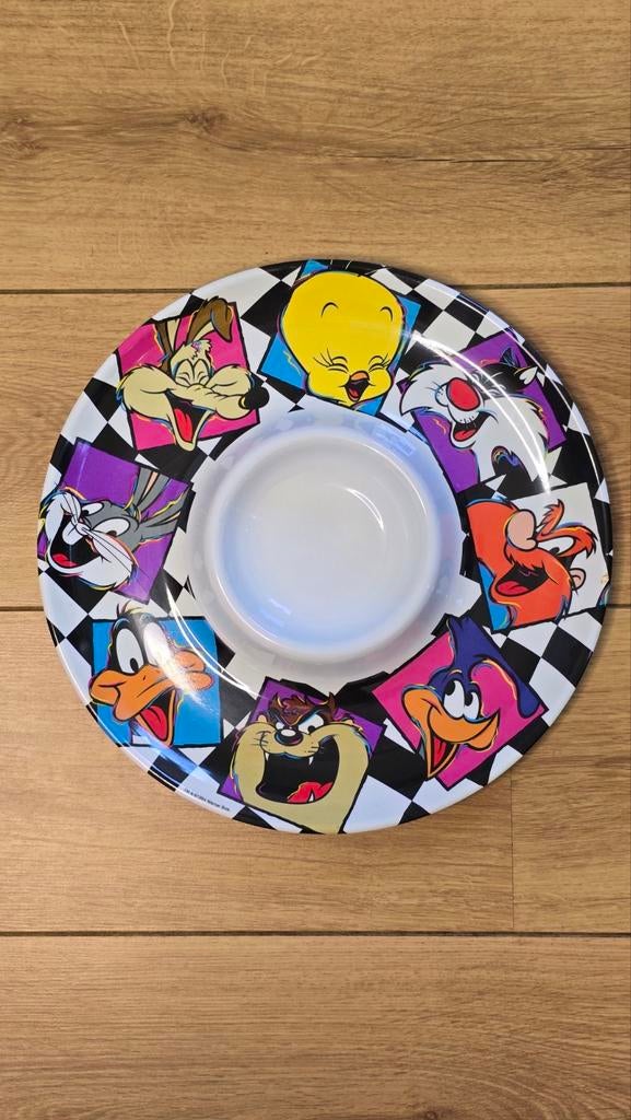 Vintage Looney Tunes chips & dip schaal 1994 – Zak Designs, Huis en Inrichting, Keuken | Servies, Overige materialen, Ophalen of Verzenden