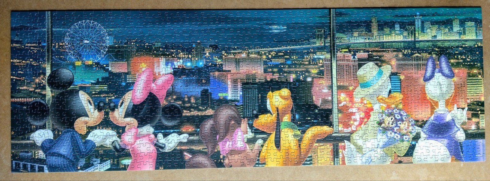 Disney puzzel Tenyo panorama glow in the dark, Ophalen, 500 t/m 1500 stukjes, Zo goed als nieuw, Legpuzzel