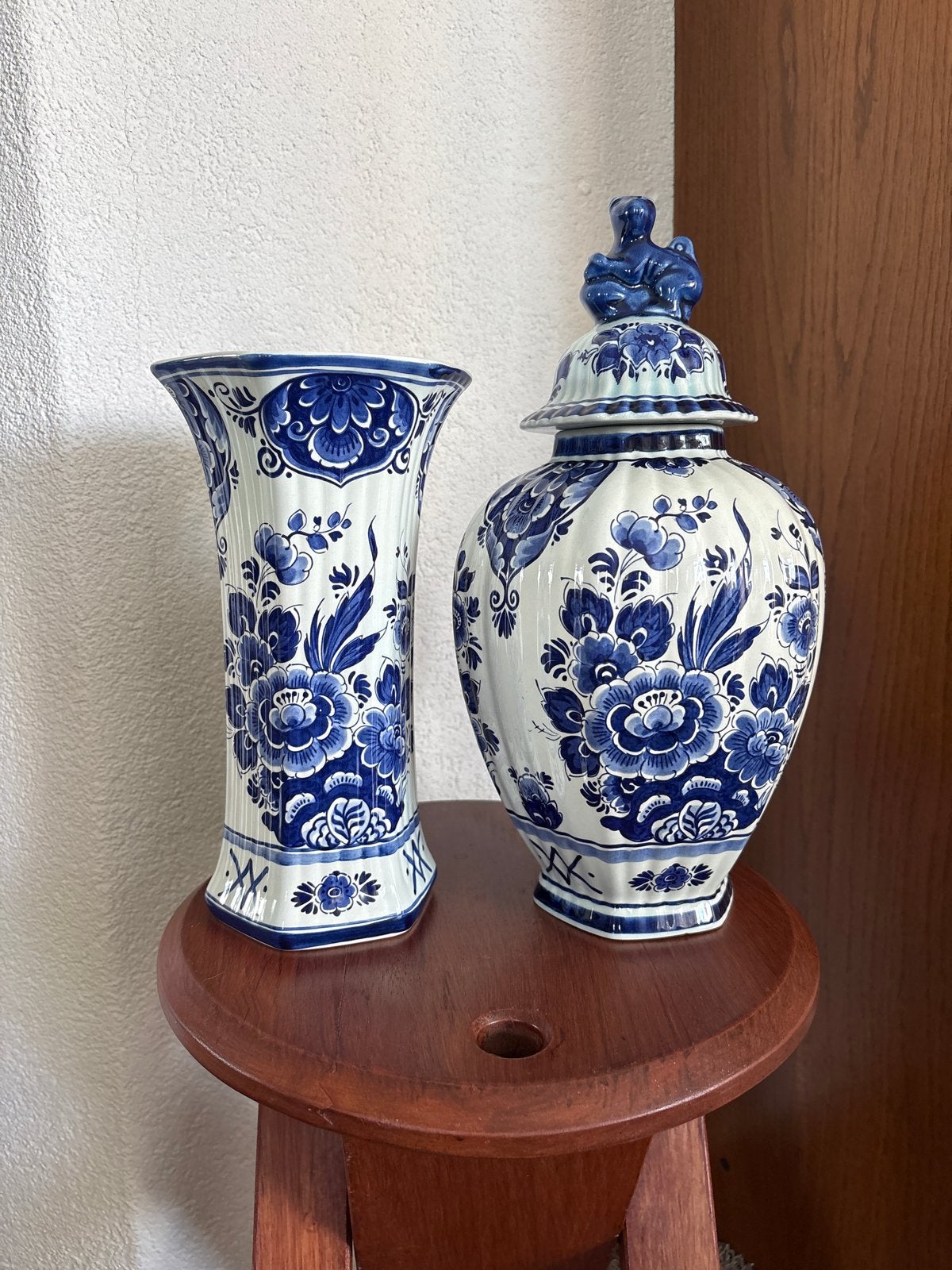 Delfts Blauw vaas en pot met deksel - Handwerk, Antiek en Kunst, Ophalen