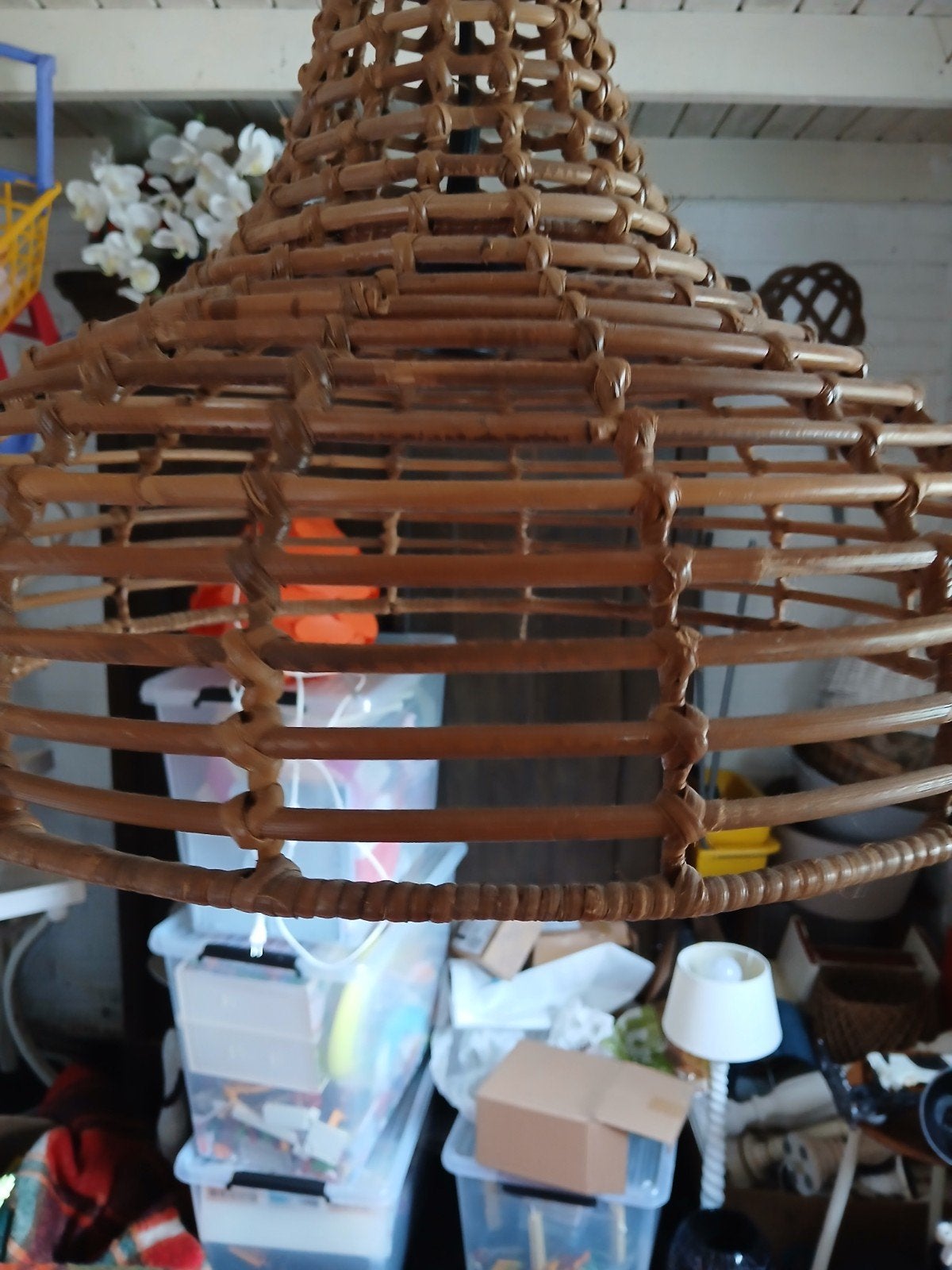 Prachtige  bamboe hanglamp ongebruikt, Ophalen, Nieuw, Bamboe
