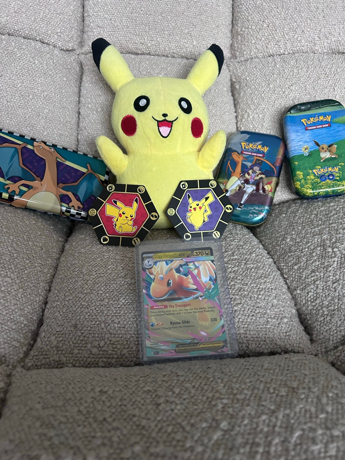 Mega Dragonite EX Pokémon kaart (Foil), Ophalen of Verzenden, Zo goed als nieuw, Losse kaart, Foil