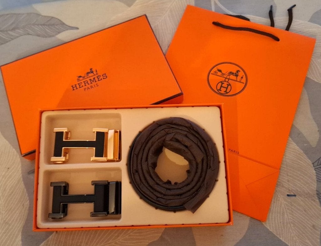 Liuxe Hermès geinspireerde H Riem Verwisselbare Gespen, Hermès, Verzenden, Zwart, Nieuw