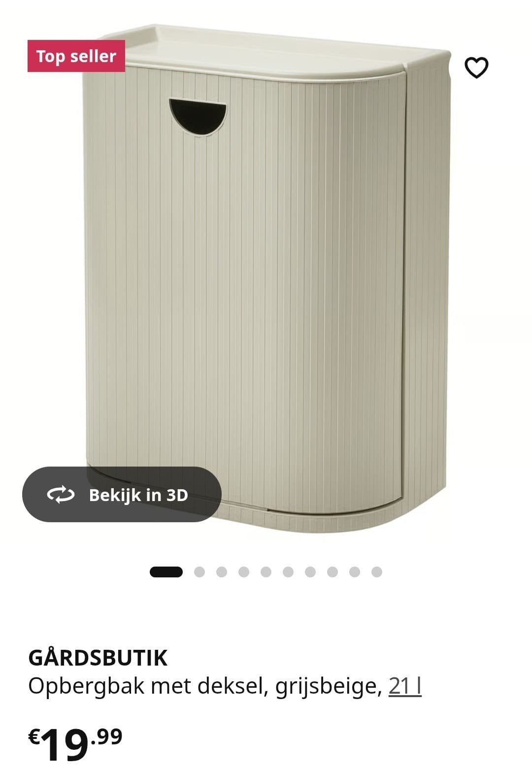 Ikea opbergbak/prullenbak  21liter, Huis en Inrichting, Woonaccessoires | Prullenbakken, Ophalen, 50 – 75, Kunststof, Nieuw