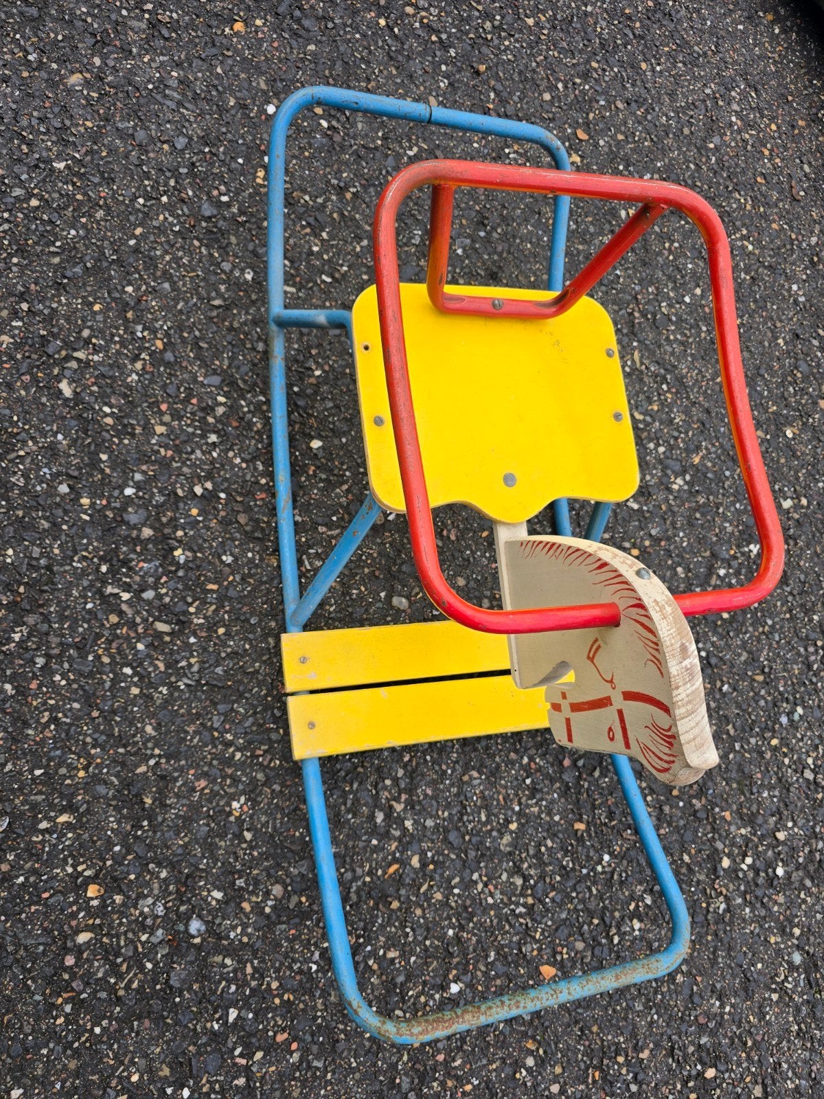 Vintage Loopstoel / Babywalker met Houten Paardje, Ophalen of Verzenden, Gebruikt, Overige typen, Met wieltjes