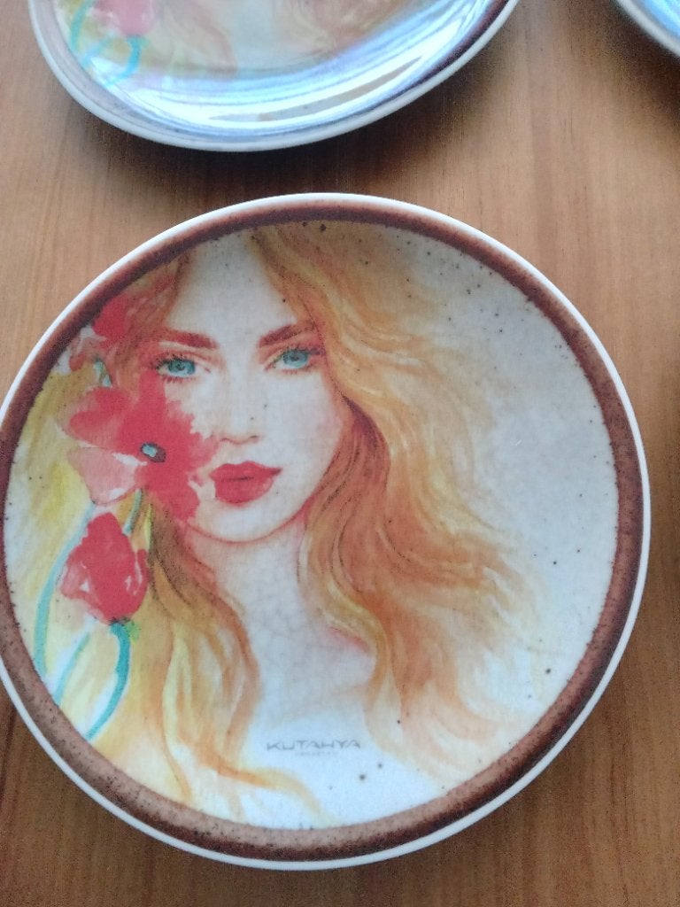 5x Ontbijtbord " Lady", Ophalen, Overige merken, Vintage, Zo goed als nieuw