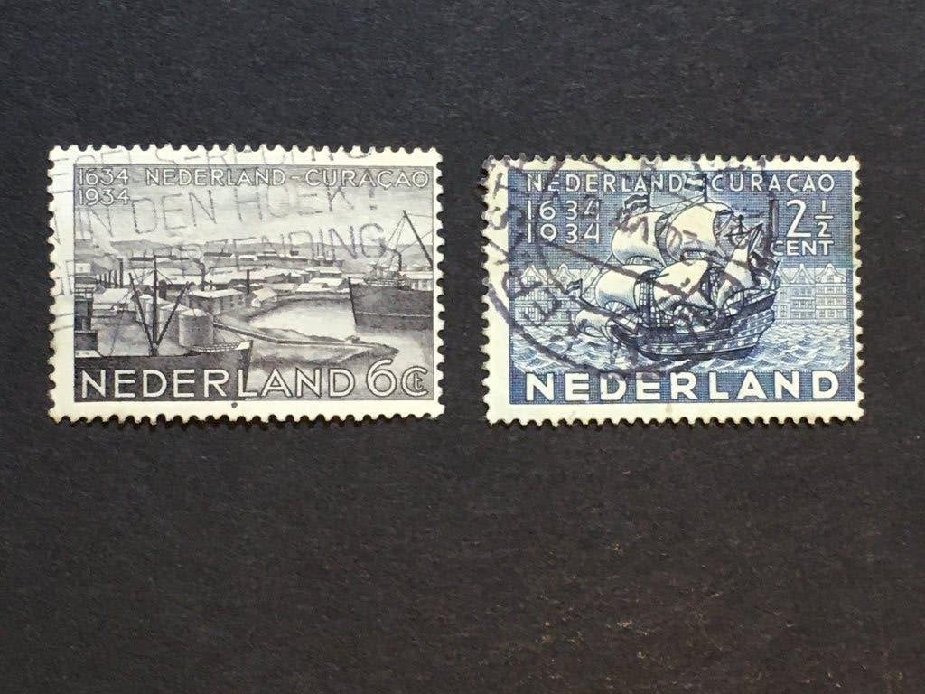 i12-267 Nederland 1934 NVPH 267/268 - Curacao - Gestempeld, Ophalen of Verzenden, T/m 1940, Gestempeld