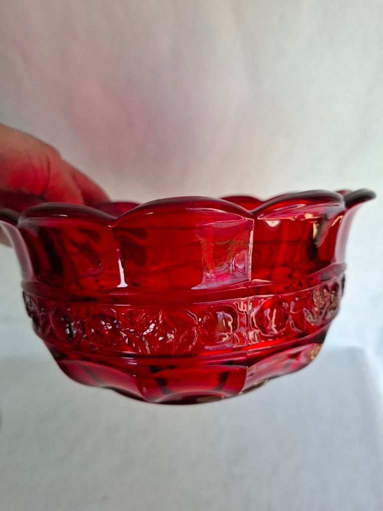 Brockwitz Robijnrode Fruitschaal - Art Deco Periode, Ophalen of Verzenden