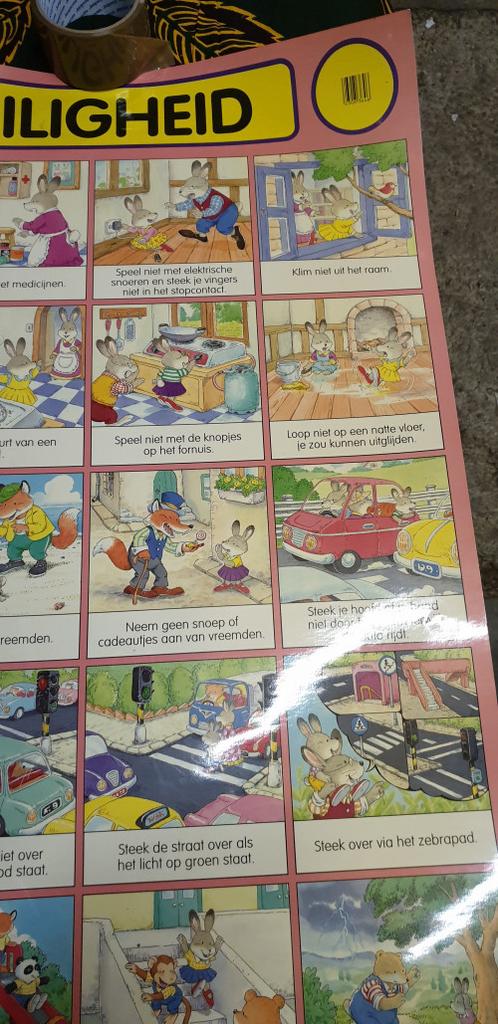 veiligheids poster voor kinderen, Diversen, Rommelmarktspullen, Ophalen of Verzenden, 'T Olde Gre-j, Info@toldegrej.nl, Endepoelstraat 20f Didam