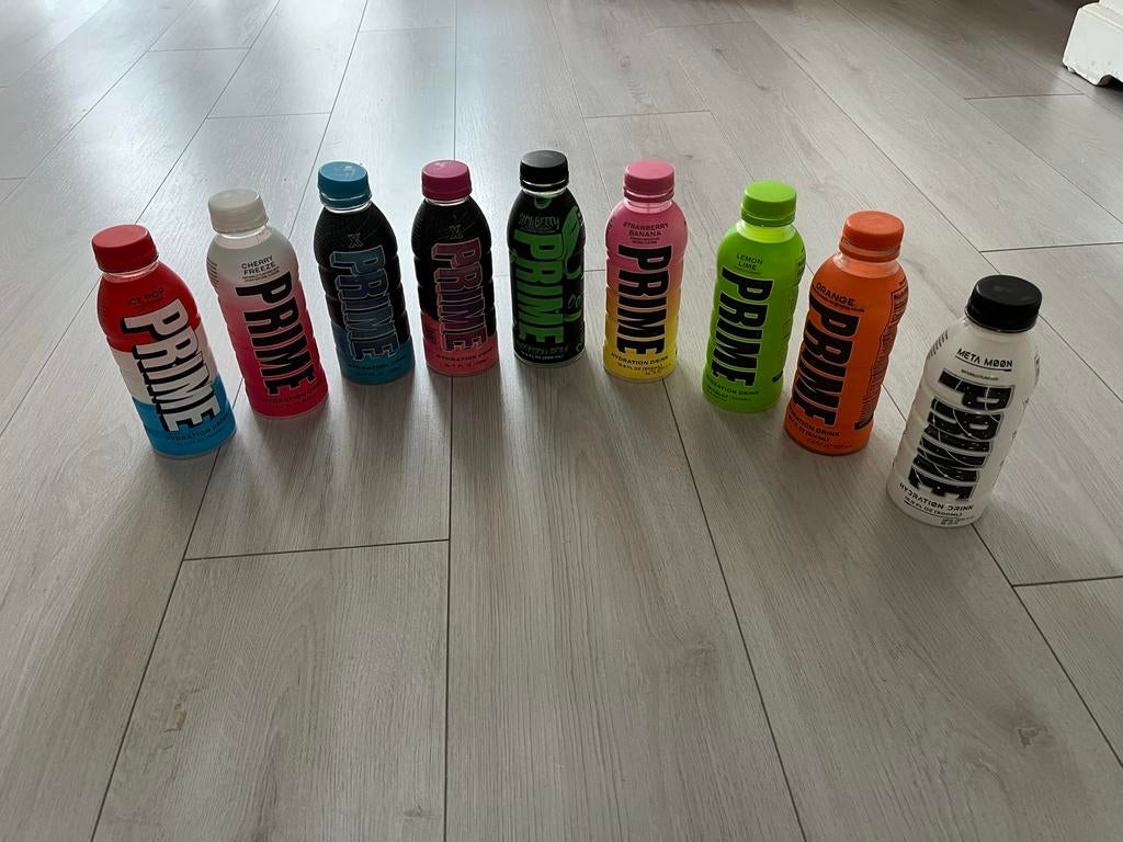 Prime flesjes - leeg en vol, Sport en Fitness, Gezondheidsproducten en Wellness, Ophalen of Verzenden, Zo goed als nieuw, Poeder of Drank
