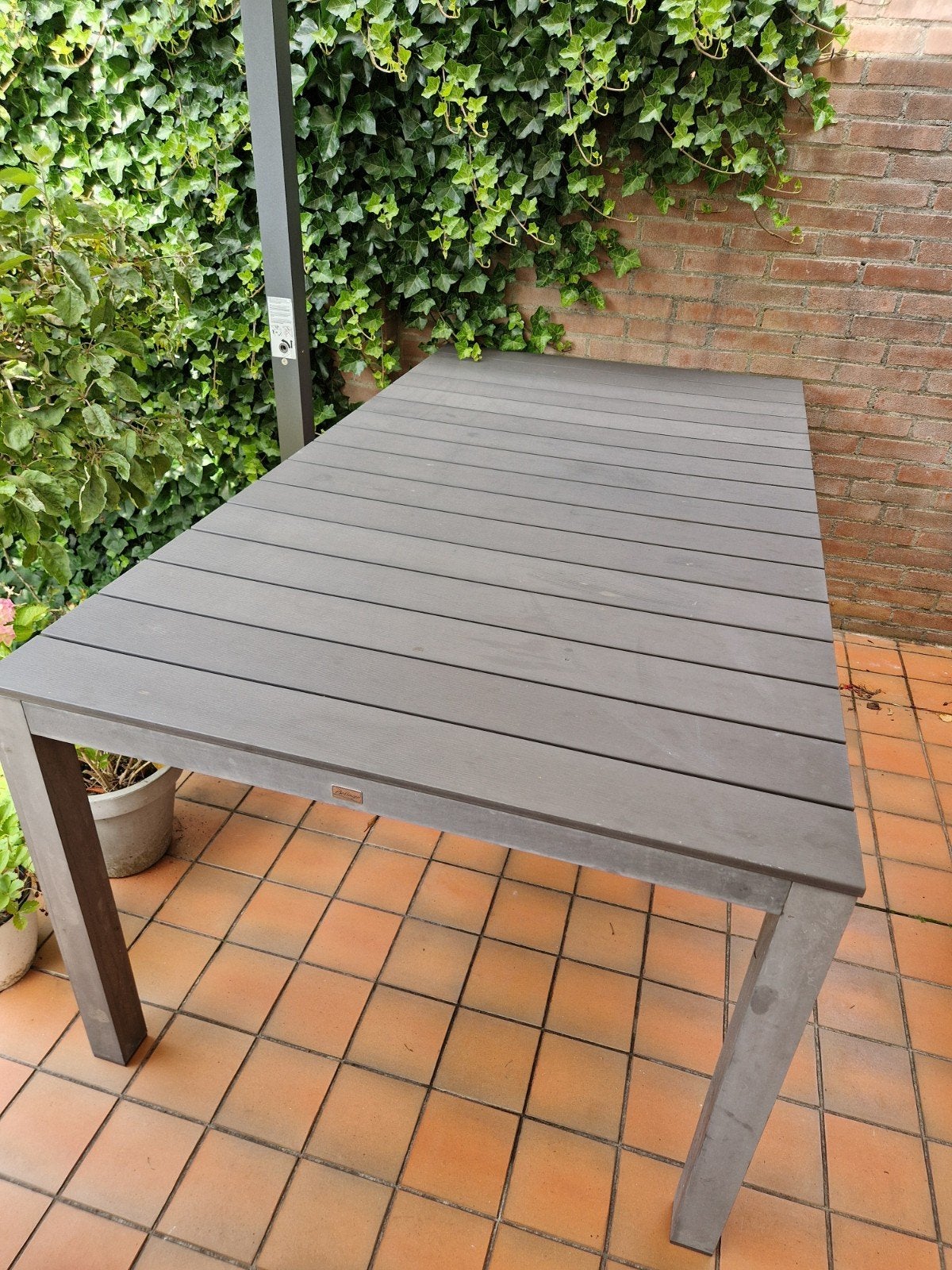 Grijze tuintafel Bellagio 183x100 cm, Tuin en Terras, Tuintafels, Ophalen of Verzenden, Gebruikt, Rechthoekig, Overige materialen