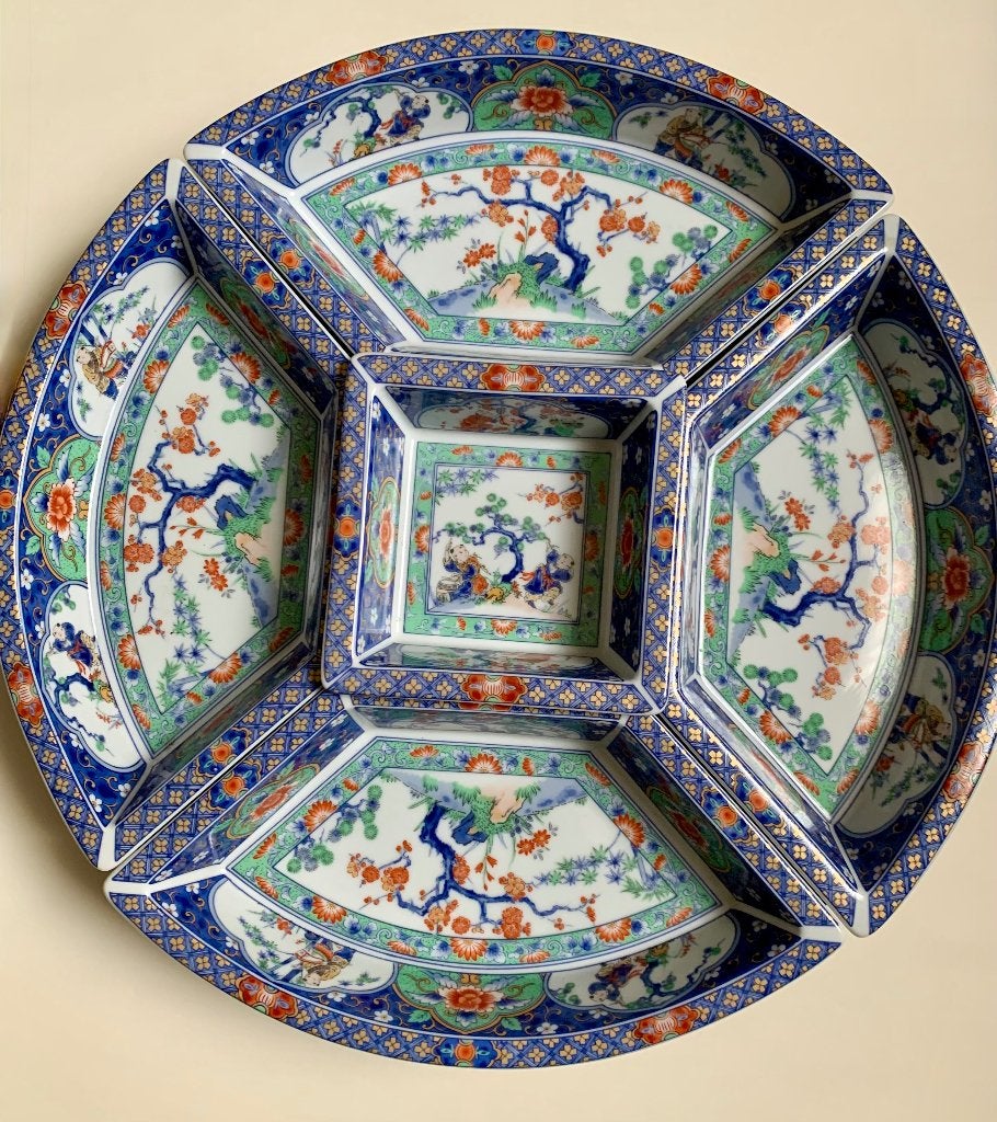 Vintage Japans Imari serveerservies – Eiwa Kinsei, Ophalen of Verzenden