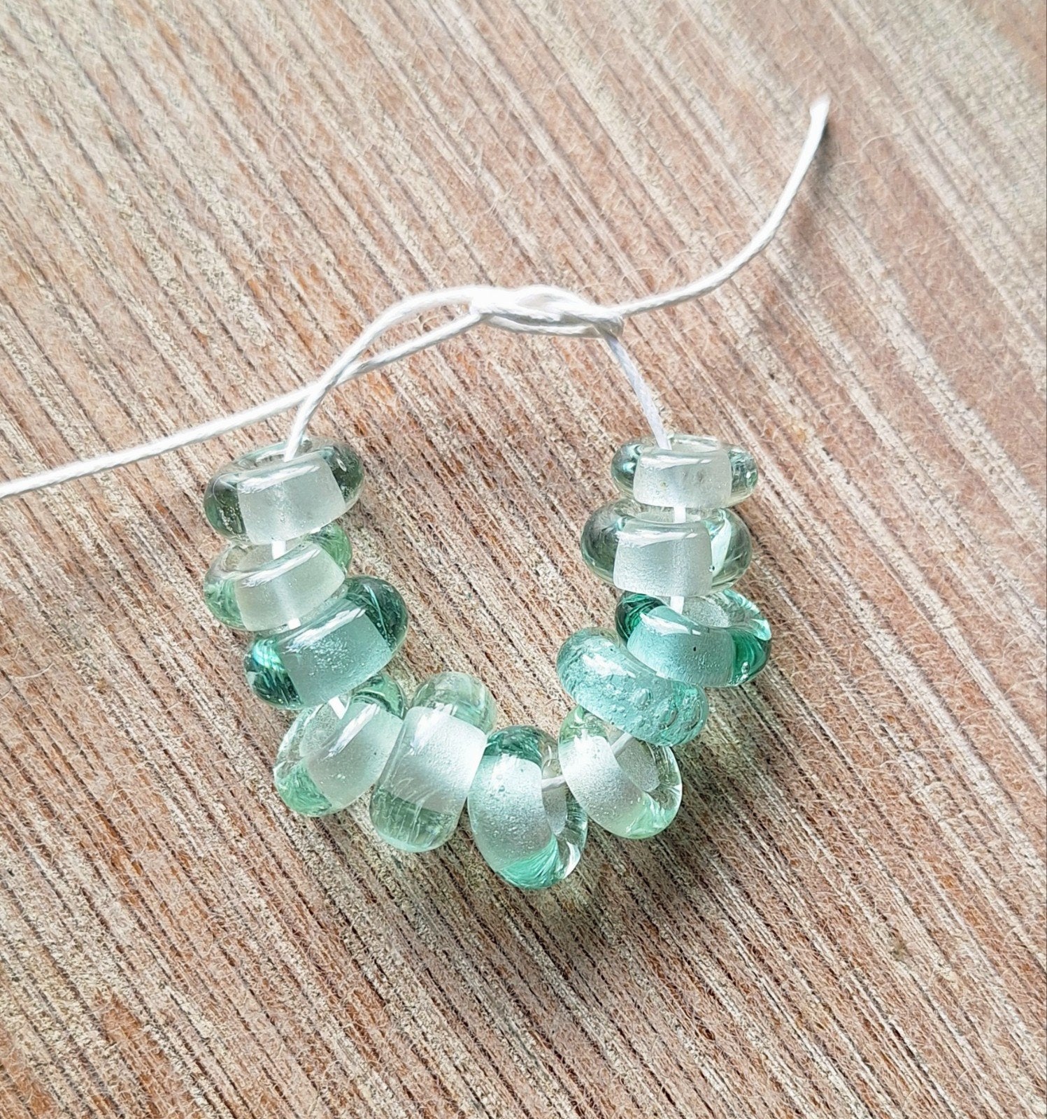 set handgemaakte kralen van gerecycled glas, past op pandora, Ophalen of Verzenden, Nieuw, Kraal
