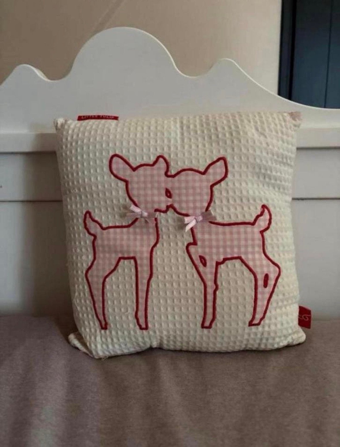 Little Tulip kussentje met hertjes, Huis en Inrichting, Woonaccessoires | Kussens, Ophalen of Verzenden, Zo goed als nieuw, Roze