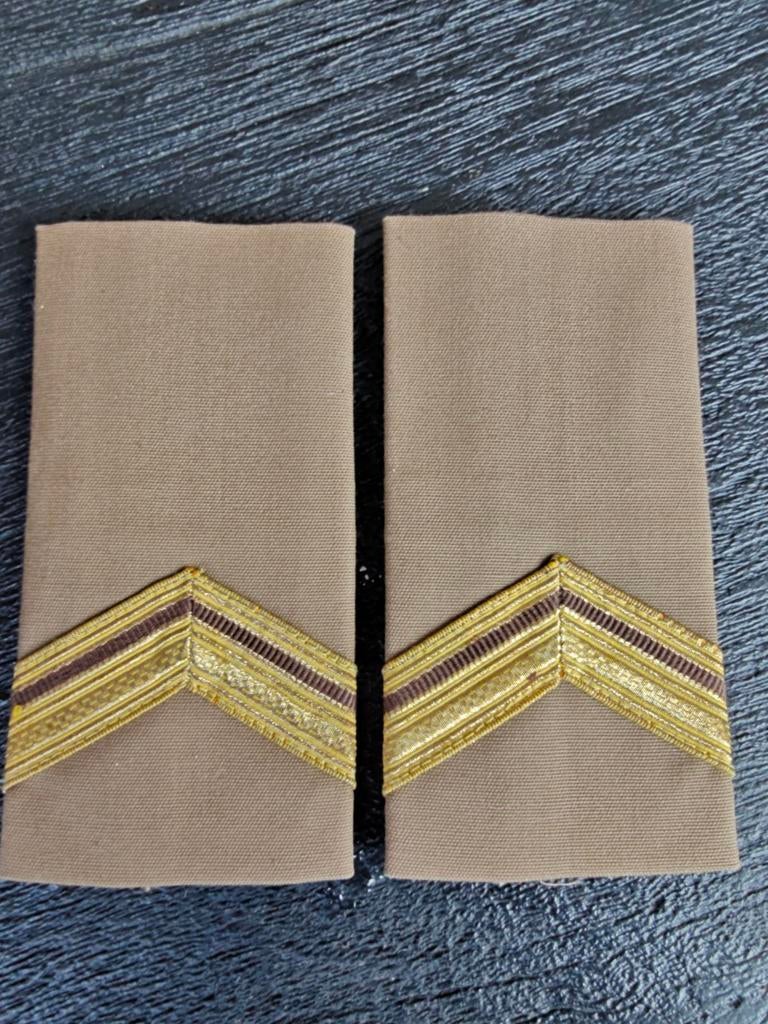 Rangonderscheidingstekens Sergeant 1.. gouddraad mooie, Ophalen of Verzenden, Landmacht, Nederland, Embleem of Badge