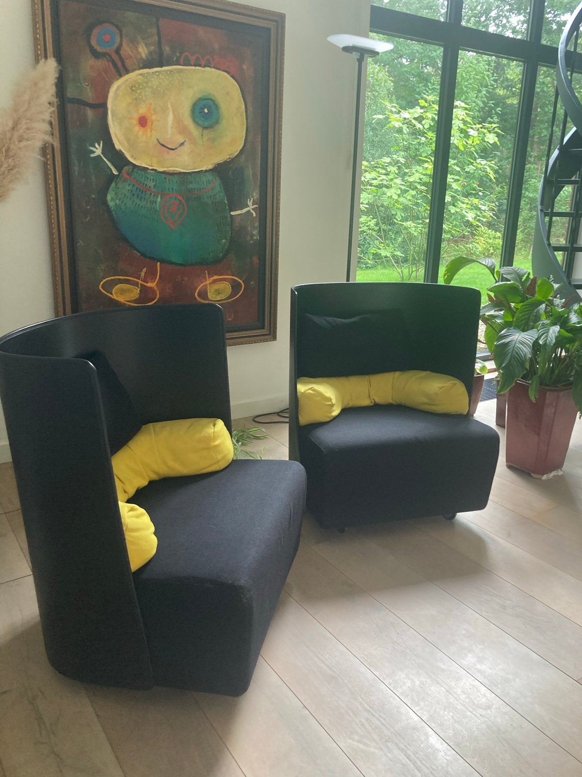 Set van 2 originele Zanotta Campo design fauteuils, Minder dan 75 cm, Ophalen of Verzenden, Zo goed als nieuw, 75 tot 100 cm